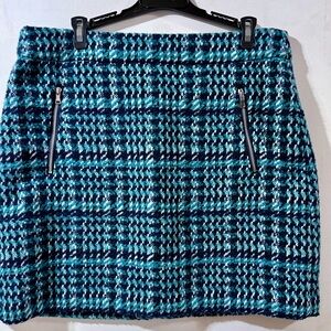 LOFT Blue and Black Midi Pencil Skirt